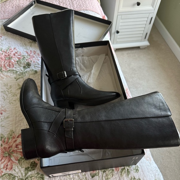 Naturalizer Rena Black Leather Riding Boots - Picture 5 of 8
